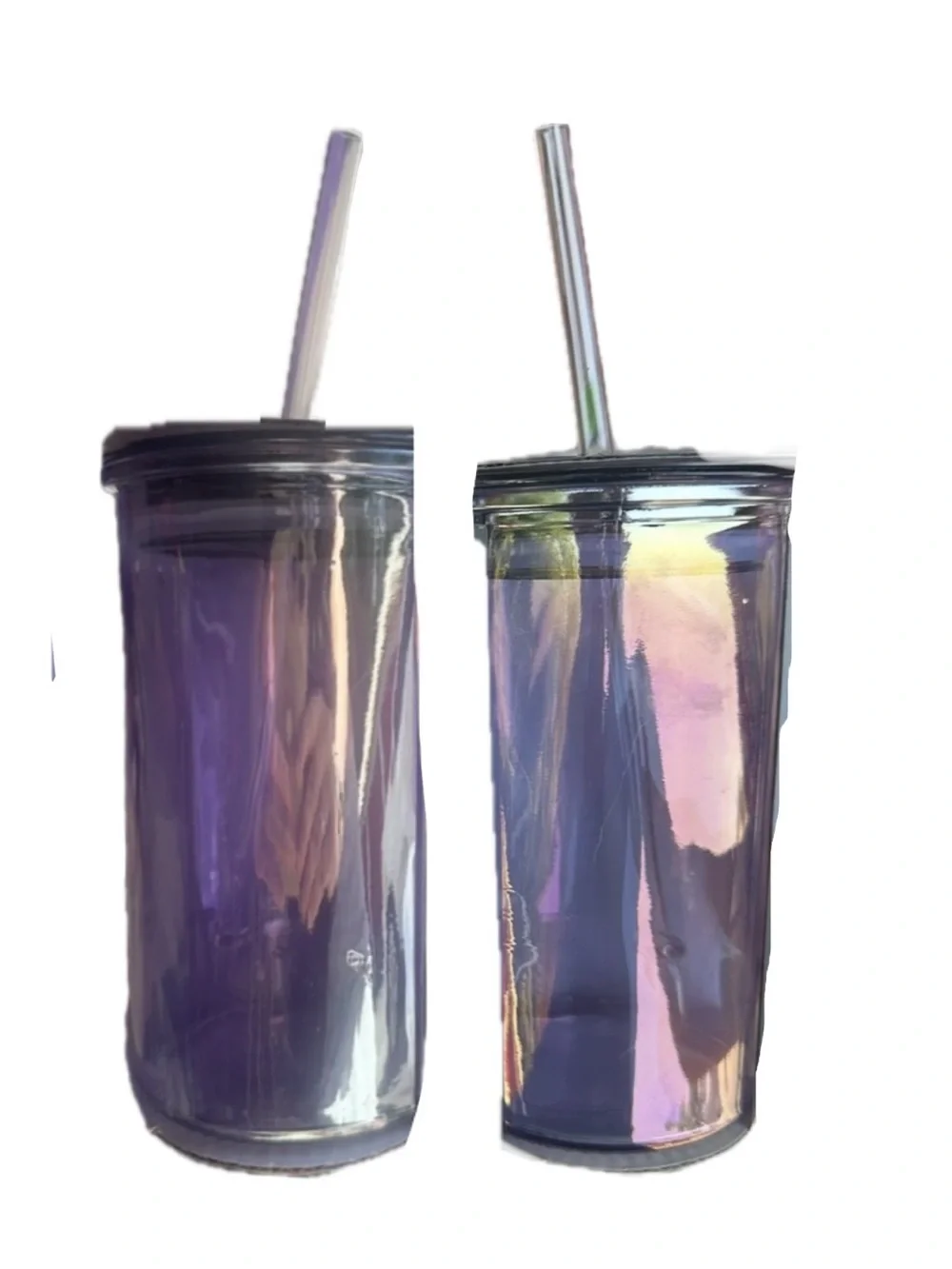 NWT!! Large Iridescent Acrylic Glasses (2)
